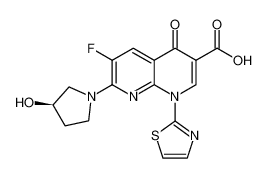 (R)-6-fluoro-7-(3-hydroxypyrrolidin-1-yl)-4-oxo-1-(thiazol-2-yl)-1,4-dihydro-1,8-naphthyridine-3-carboxylic acid_196821-34-8