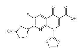 (S)-6-fluoro-7-(3-hydroxypyrrolidin-1-yl)-4-oxo-1-(thiazol-2-yl)-1,4-dihydro-1,8-naphthyridine-3-carboxylic acid_196821-35-9
