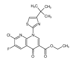 1-(4-tert-Butyl-thiazol-2-yl)-7-chloro-6-fluoro-4-oxo-1,4-dihydro-[1,8]naphthyridine-3-carboxylic acid ethyl ester_196822-15-8