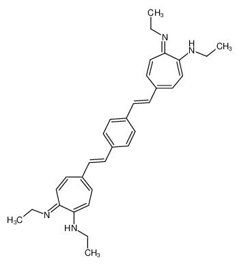 4,4'-(1,4-phenylenebis(ethene-2,1-diyl))bis(N-ethyl-7-(ethylimino)cyclohepta-1,3,5-trien-1-amine)_19691-43-1