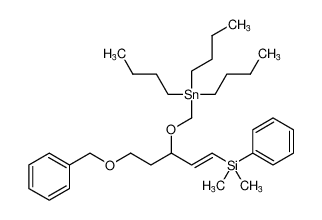 (E)-(5-(benzyloxy)-3-((tributylstannyl)methoxy)pent-1-en-1-yl)dimethyl(phenyl)silane_196936-43-3