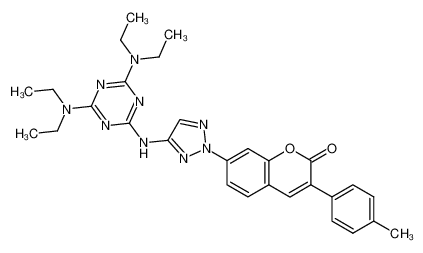 7-[4-(4,6-bis-diethylamino-[1,3,5]triazin-2-ylamino)-[1,2,3]triazol-2-yl]-3-p-tolyl-chromen-2-one_19695-56-8