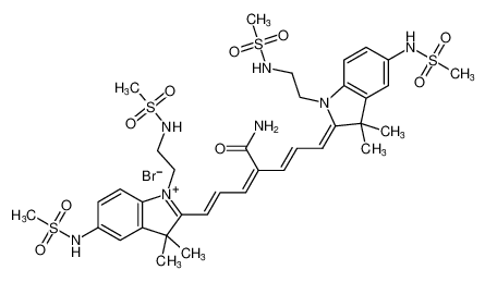 3H-Indolium,2-[4-(aminocarbonyl)-7-[1,3-dihydro-3,3-dimethyl-5-[(methylsulfonyl)amino]-1-[2-[(methylsulfonyl)amino]ethyl]-2H-indol-2-ylidene]-1,3,5-heptatrienyl]-3,3-dimethyl-5-[(methylsulfonyl)amino]-1-[2-[(methylsulfonyl)amino]ethyl]-, bromide_196958-58-4