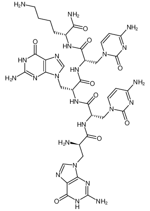 D-Lysinamide,3-(2-amino-1,6-dihydro-6-oxo-9H-purin-9-yl)-D-alanyl-3-(4-amino-2-oxo-1(2H)-pyrimidinyl)-L-alanyl-3-(2-amino-1,6-dihydro-6-oxo-9H-purin-9-yl)-D-alanyl-3-(4-amino-2-oxo-1(2H)-pyrimidinyl)-L-alanyl-_197011-50-0