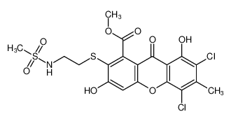 methyl 5,7-dichloro-3,8-dihydroxy-6-methyl-2-((2-(methylsulfonamido)ethyl)thio)-9-oxo-9H-xanthene-1-carboxylate_197024-24-1