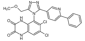 6,7-dichloro-5-(3-(methoxymethyl)-5-(6-phenylpyridin-3-yl)-4H-1,2,4-triazol-4-yl)-1,4-dihydroquinoxaline-2,3-dione_197077-70-6