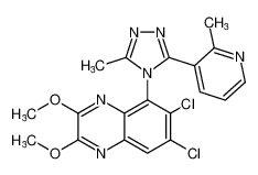 6,7-dichloro-2,3-dimethoxy-5-(3-methyl-5-(2-methylpyridin-3-yl)-4H-1,2,4-triazol-4-yl)quinoxaline_197078-30-1