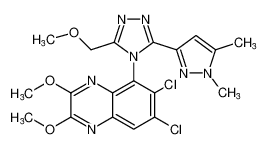 6,7-dichloro-5-(3-(1,5-dimethyl-1H-pyrazol-3-yl)-5-(methoxymethyl)-4H-1,2,4-triazol-4-yl)-2,3-dimethoxyquinoxaline_197078-60-7