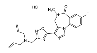 3-(3-(diallylaminomethyl)-1,2,4-oxadiazol-5-yl)-8-fluoro-5-methyl-5,6-dihydro-4H-imidazo[1,5-a][1,4]benzodiazepin-6-one hydrochloride_197082-50-1