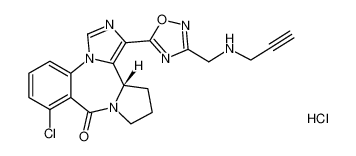 (S)-8-chloro-1-(3-((prop-2-yn-1-ylamino)methyl)-1,2,4-oxadiazol-5-yl)-11,12,13,13a-tetrahydro-9H-benzo[e]imidazo[5,1-c]pyrrolo[1,2-a][1,4]diazepin-9-one hydrochloride_197082-61-4