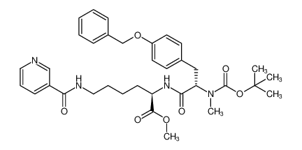methyl N2-((S)-3-(4-(benzyloxy)phenyl)-2-((tert-butoxycarbonyl)(methyl)amino)propanoyl)-N6-nicotinoyl-D-lysinate_197088-22-5