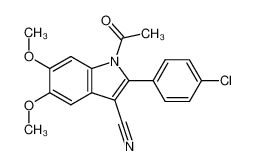 1-acetyl-2-(4-chloro-phenyl)-5,6-dimethoxy-indole-3-carbonitrile_1971-39-7