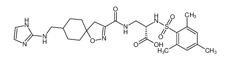 (S)-3-(8-(((1H-imidazol-2-yl)amino)methyl)-1-oxa-2-azaspiro[4.5]dec-2-ene-3-carboxamido)-2-((2,4,6-trimethylphenyl)sulfonamido)propanoic acid_197146-26-2