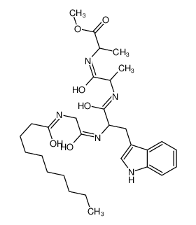 methyl 2-[2-[[2-[[2-(decanoylamino)acetyl]amino]-3-(1H-indol-3-yl)propanoyl]amino]propanoylamino]propanoate_19716-78-0