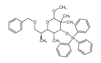 [(4R,5R,6S)-6-((S)-2-Benzyloxy-1-methyl-ethyl)-2-methoxy-3,3,5-trimethyl-tetrahydro-pyran-4-yloxy]-triphenyl-silane_197233-11-7