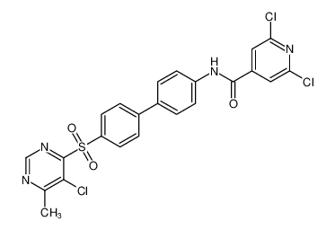2,6-dichloro-N-(4'-((5-chloro-6-methylpyrimidin-4-yl)sulfonyl)-[1,1'-biphenyl]-4-yl)isonicotinamide_197241-35-3