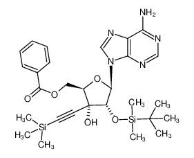 9-[5-O-benzoyl-2-O-(tert-butyldimethylsilyl)-3-C-[(trimethylsilyl)ethynyl]-β-D-ribo-pentofuranosyl]adenine_197297-90-8