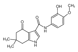 N-(3-hydroxy-4-methoxyphenyl)-4-oxo-6,6-dimethyl-4,5,6,7-tetrahydro-1H-indole-3-carboxamide_197300-10-0