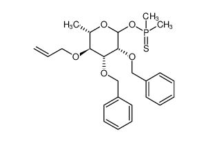 O-((3R,4R,5S,6S)-5-(allyloxy)-3,4-bis(benzyloxy)-6-methyltetrahydro-2H-pyran-2-yl) dimethylphosphinothioate_197315-41-6