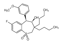 rel-(4R,5R)-3,3-dibutyl-7-fluoro-4-hydroxy-5-(3-methoxyphenyl)-2,3,4,5-tetrahydrobenzo[b]thiepine 1,1-dioxide_197373-55-0