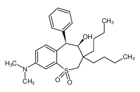 rel-(4R,5R)-3,3-dibutyl-8-(dimethylamino)-4-hydroxy-5-phenyl-2,3,4,5-tetrahydrobenzo[b]thiepine 1,1-dioxide_197375-22-7