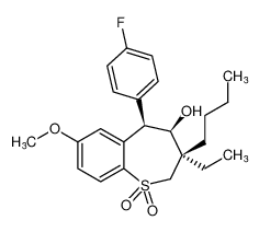 rel-(3R,4R,5R)-3-butyl-3-ethyl-5-(4-fluorophenyl)-4-hydroxy-7-methoxy-2,3,4,5-tetrahydrobenzo[b]thiepine 1,1-dioxide_197377-85-8