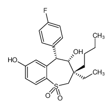 rel-(3R,4S,5S)-3-butyl-3-ethyl-5-(4-fluorophenyl)-4,7-dihydroxy-2,3,4,5-tetrahydrobenzo[b]thiepine 1,1-dioxide_197377-86-9