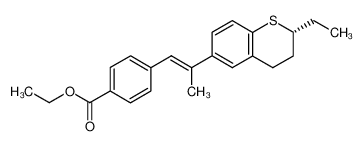 4-[(E)-2-((R)-2-Ethyl-thiochroman-6-yl)-propenyl]-benzoic acid ethyl ester_197379-69-4