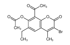 7-acetoxy-8-acetyl-3-bromo-6-ethyl-4-methyl-chromen-2-one_1974-12-5