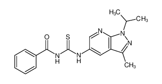 1-benzoyl-3-(1-isopropyl-3-methyl-1H-pyrazolo[3,4-b]pyridin-5-yl)-thiourea_19743-98-7
