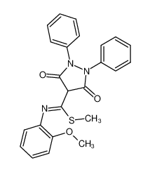 N-(2-methoxy-phenyl)-3,5-dioxo-1,2-diphenyl-pyrazolidine-4-carboximidothioic acid methyl ester_19744-27-5