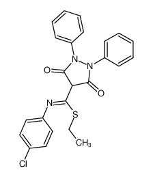 N-(4-chloro-phenyl)-3,5-dioxo-1,2-diphenyl-pyrazolidine-4-carboximidothioic acid ethyl ester_19744-40-2