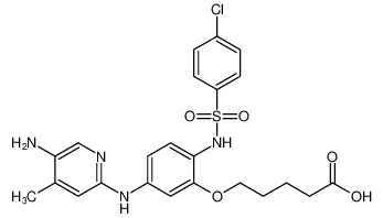 5-(5-((5-amino-4-methylpyridin-2-yl)amino)-2-((4-chlorophenyl)sulfonamido)phenoxy)pentanoic acid_197443-00-8