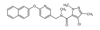 4-chloro-N,1,3-trimethyl-N-((6-(naphthalen-2-yloxy)pyridin-3-yl)methyl)-1H-pyrazole-5-carboxamide_197459-04-4