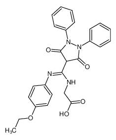N-[N-(4-ethoxy-phenyl)-3,5-dioxo-1,2-diphenyl-pyrazolidine-4-carboximidoyl]-glycine_19748-08-4