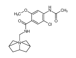 4-acetamido-5-chloro-N-((hexahydro-1H-2,6-methanopyrrolizin-8-yl)methyl)-2-methoxybenzamide_197501-59-0