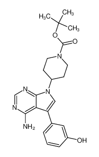 4-[4-Amino-5-(3-hydroxy-phenyl)-pyrrolo[2,3-d]pyrimidin-7-yl]-piperidine-1-carboxylic acid tert-butyl ester_197525-89-6