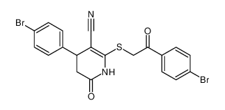 4-(4-bromophenyl)-2-((2-(4-bromophenyl)-2-oxoethyl)thio)-6-oxo-1,4,5,6-tetrahydropyridine-3-carbonitrile_197569-92-9