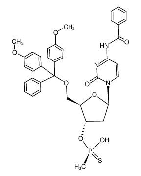 (S)-Methyl-phosphonothioic acid O-{(2R,3S,5R)-5-(4-benzoylamino-2-oxo-2H-pyrimidin-1-yl)-2-[bis-(4-methoxy-phenyl)-phenyl-methoxymethyl]-tetrahydro-furan-3-yl} ester_197578-17-9