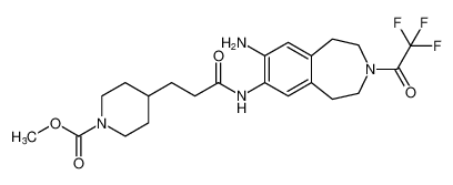 methyl 4-(3-((8-amino-3-(2,2,2-trifluoroacetyl)-2,3,4,5-tetrahydro-1H-benzo[d]azepin-7-yl)amino)-3-oxopropyl)piperidine-1-carboxylate_197585-13-0