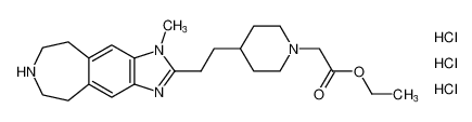 ethyl 2-(4-(2-(1-methyl-1,5,6,7,8,9-hexahydroimidazo[4',5':4,5]benzo[1,2-d]azepin-2-yl)ethyl)piperidin-1-yl)acetate trihydrochloride_197585-75-4
