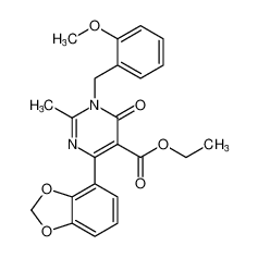ethyl 4-(benzo[d][1,3]dioxol-4-yl)-1-(2-methoxybenzyl)-2-methyl-6-oxo-1,6-dihydropyrimidine-5-carboxylate_197587-30-7