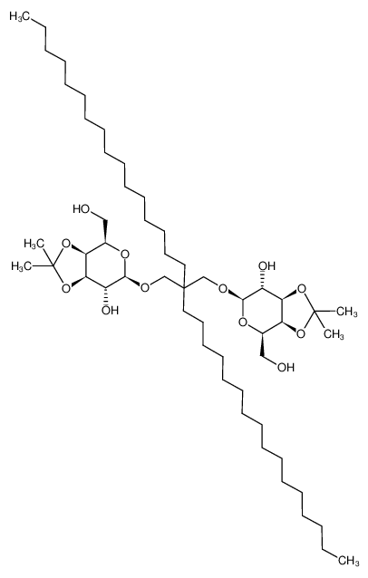 (3aS,3a'S,4R,4'R,6R,6'R,7R,7aR,7'R,7a'R)-6,6'-((2,2-dihexadecylpropane-1,3-diyl)bis(oxy))bis(4-(hydroxymethyl)-2,2-dimethyltetrahydro-4H-[1,3]dioxolo[4,5-c]pyran-7-ol)_197638-52-1