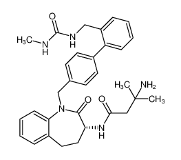 (R)-3-amino-3-methyl-N-(1-((2'-((3-methylureido)methyl)-[1,1'-biphenyl]-4-yl)methyl)-2-oxo-2,3,4,5-tetrahydro-1H-benzo[b]azepin-3-yl)butanamide_197650-72-9