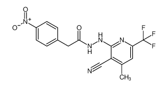 N'-(3-cyano-4-methyl-6-(trifluoromethyl)pyridin-2-yl)-2-(4-nitrophenyl)acetohydrazide_197655-76-8