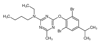 2-[(2,6-Dibromo-4-(1-methylethyl))phenoxy]-4-methyl-6-(N-ethyl-N-butylamino)-1,3,5-triazine_197703-33-6