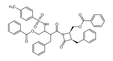 rel-((2R,3R)-1-(4-(benzoyloxy)-2-benzyl-3-((4-methylphenyl)sulfonamido)butanoyl)-3-benzyl-4-oxoazetidin-2-yl)methyl benzoate_197712-35-9