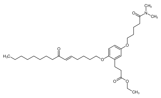 ethyl-3-{5-[4-(dimethylaminocarbonyl)butoxy]-2-(7-oxo-5E-pentadecenyloxy)phenyl}propanoate_197726-50-4
