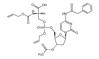 N-Allyloxycarbonyl-O-(3'-O-acetyl-6-N-phenylacetyl-2'-deoxycytidine-allyl-phosphato)-L-serine_197727-30-3