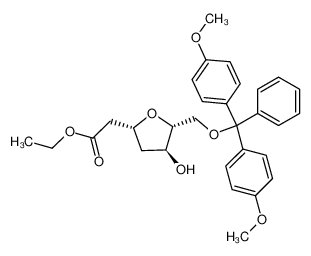 ethyl [2-deoxy-5-O-(4,4'-dimethoxytrityl)-β-D-erythro-pentofuranosyl]acetate_197784-38-6